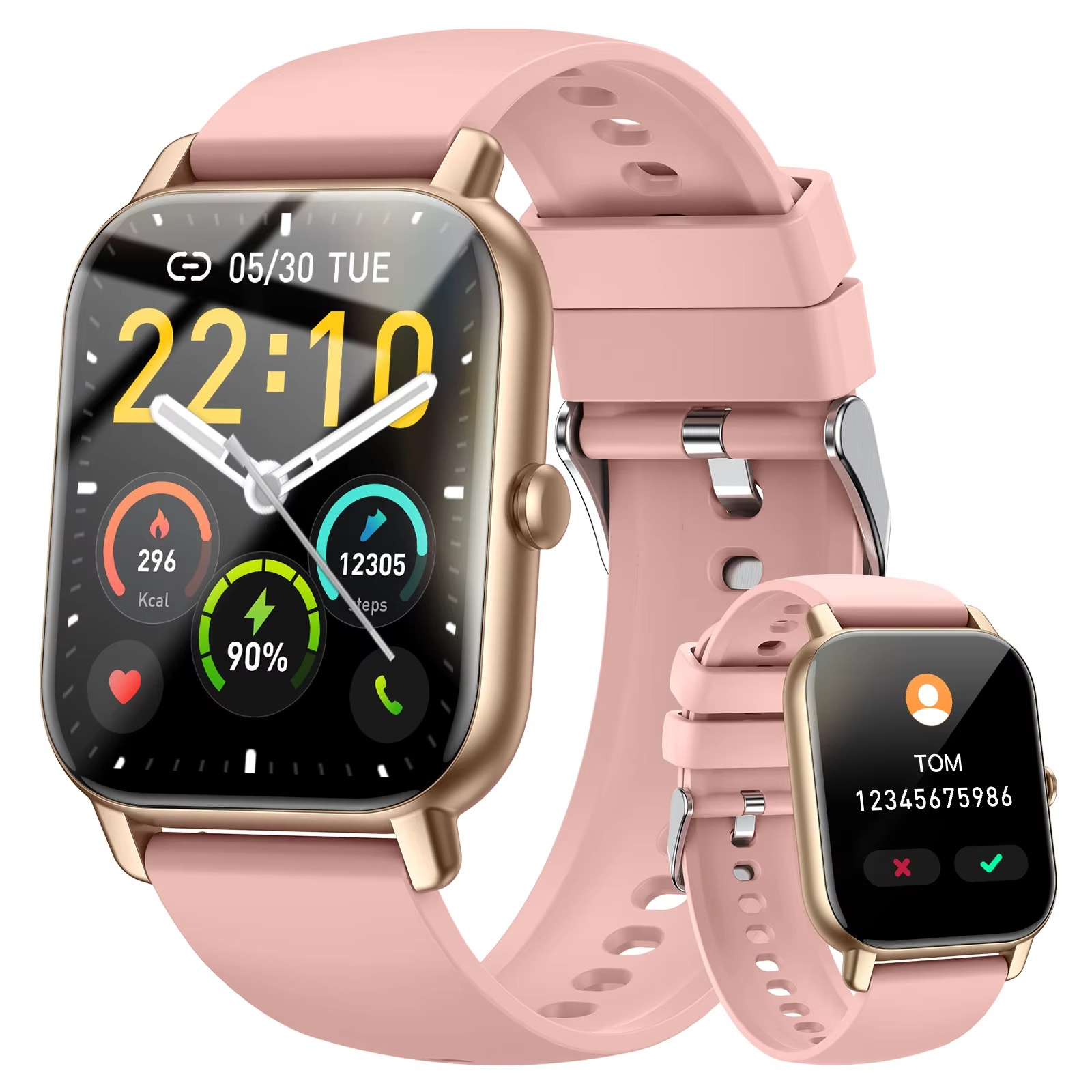 1.85-inch IP68 Waterproof Smart Watch with 110+ Sports Modes for Fitness Tracking