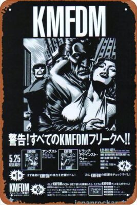 ミュージシャン KMFDM 1994 ANGST XL KMFDM 1994/06 Angst pop/rock Poster Metal Sign Tin Metal Retro