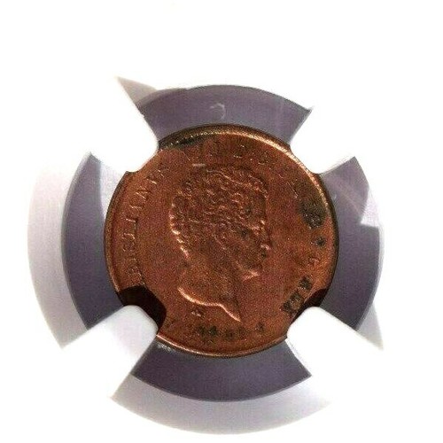 1842 FF Denmark 1/5 Rigesbankskilling, NGC MS 62 RB, KM-723, Red/Brown - Picture 2 of 3
