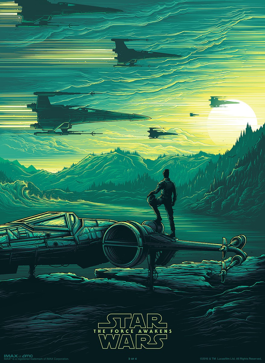 STAR WARS VII FORCE AWAKENS LOT OF 4 IMAX MOVIE POSTER DAN MUMFORD
