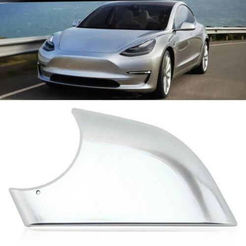 Left Side Door Wing Mirror Cover Lower Holder Chrome For 2017-2021 Tesla Model 3