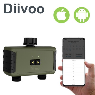 Bluetooth Water Timer Sprinkler Timer with 2 Zone Work for Garden Farm Plants