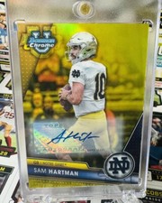 SAM HARTMAN 2023 BOWMAN UNIVERSITY CHROME YELLOW AUTO /75 MAG ONE TOUCH INCLUDED