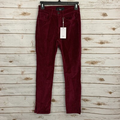 NWT 3X1 Merlot Velvet Higher Ground Mini Split Jean 24