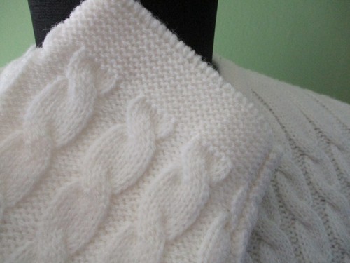 NOS w/TAGS 60's WINTUCK SHERRY GALE Ivory Cable Knit CARDIGAN SWEATER L/XL - Picture 3 of 5