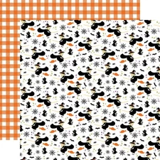 2 Sheets Echo Park Paper I LOVE HALLOWEEN 12x12 Cardstock - Witches Night Out