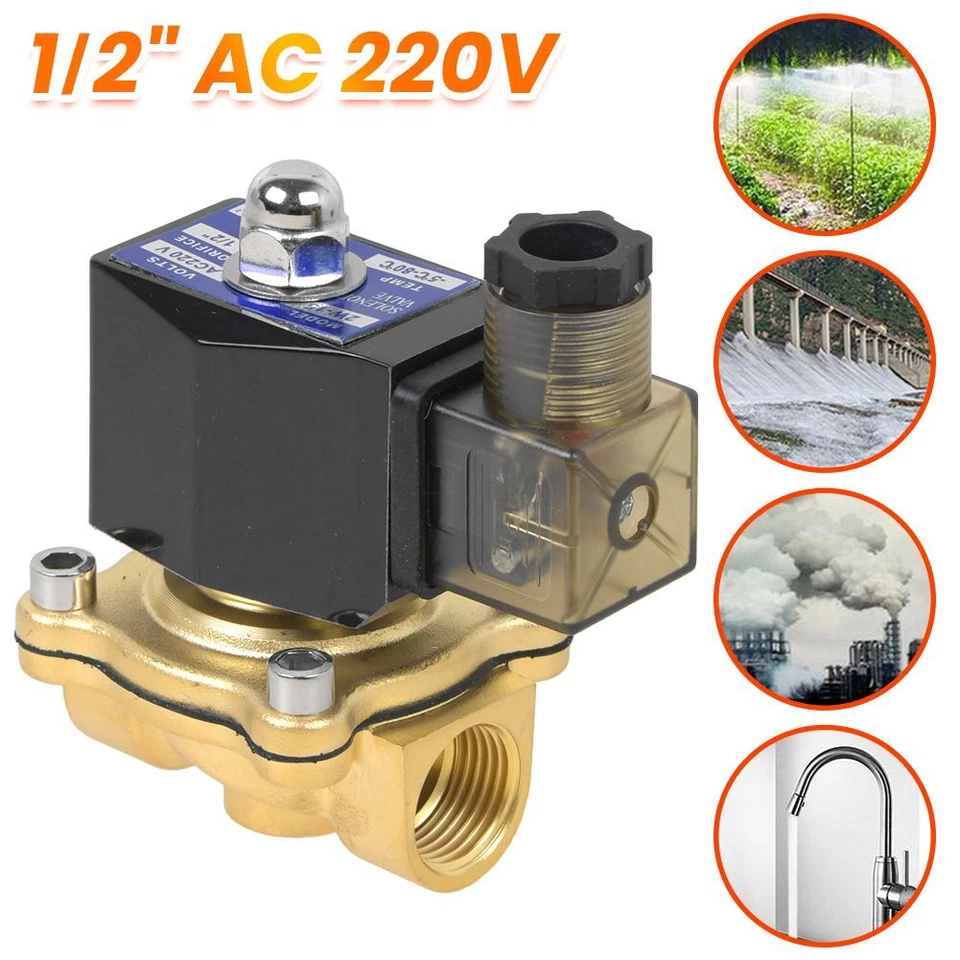 Magnetventil Messing 3/4" 1/2" 1" 0-10 Bar NC Stromlos Geschlossen 230V Ventil - Bild 4 von 4