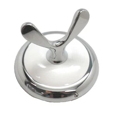 AMEROCK Polished Chrome White Bathroom Robe Towel Wall Hook Hardware Accessories