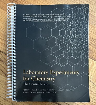 Laboratory Experiments For Chemistry The Central Science E1B Pearson Very Good
