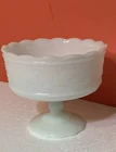 VINTAGE E.O. BRODY CO M6000 -WHITE MILK GLASS COMPOTE-PEDESTAL CANDY DISH