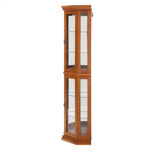 6 Shelf Corner Curio Display Cabinet,69.49"H Lighted Wooden Bar Glass Cabinet - Picture 9 of 47