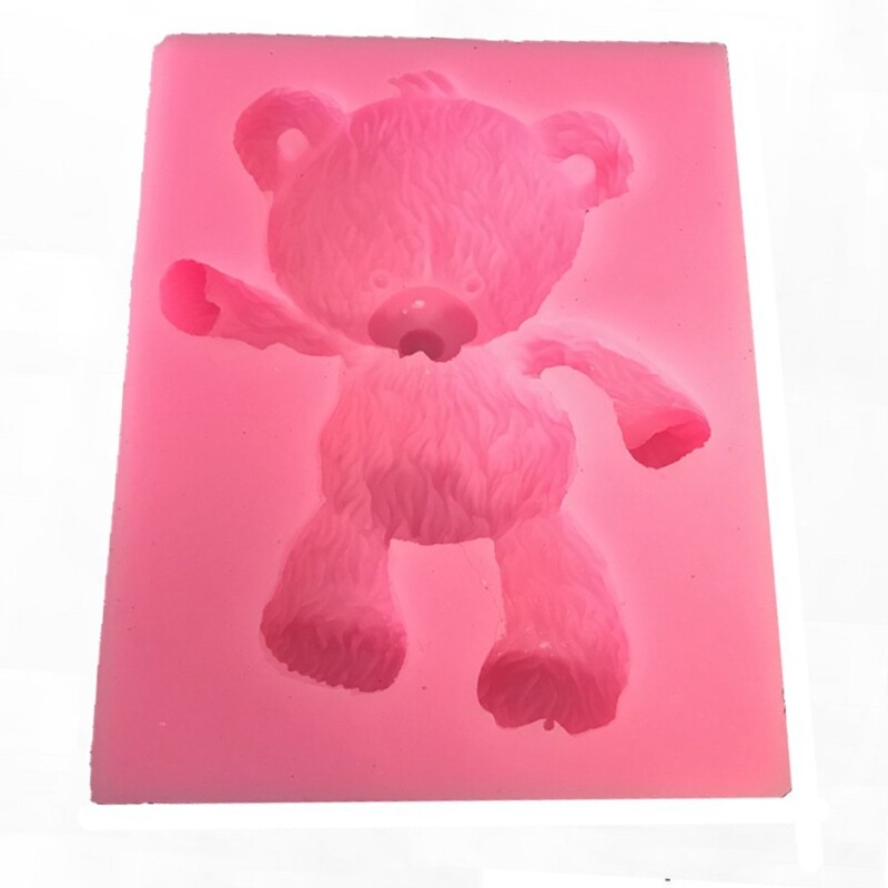 3D Cartoon Stuffed Bear Silicone Mold for Creative Ice Block Ornaments