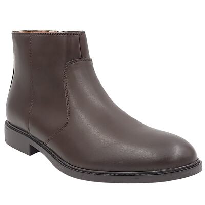 Alfani Men Liam Side Zip Dress Boots Size US 11M Espresso Brown Faux Leather Alfani Men Liam Side Zip Dress Boots Size US 11.5M Espresso  main image 3