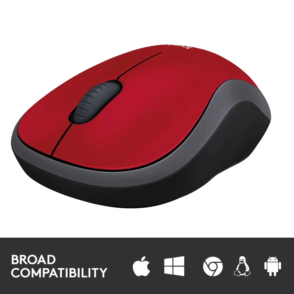 Logitech M185 Wireless Mouse - Red - Image 3 of 4
