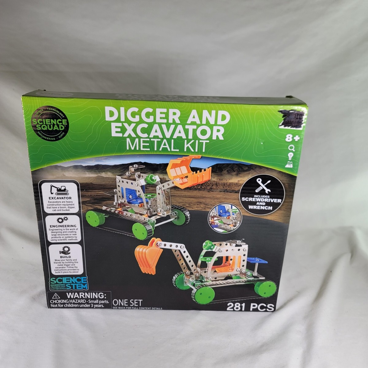 Science Squad Digger and Excavator Metal Kit Includes Tools 281