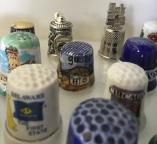 Vintage Lot of 30 Mixed US STATES International Sewing Thimbles G