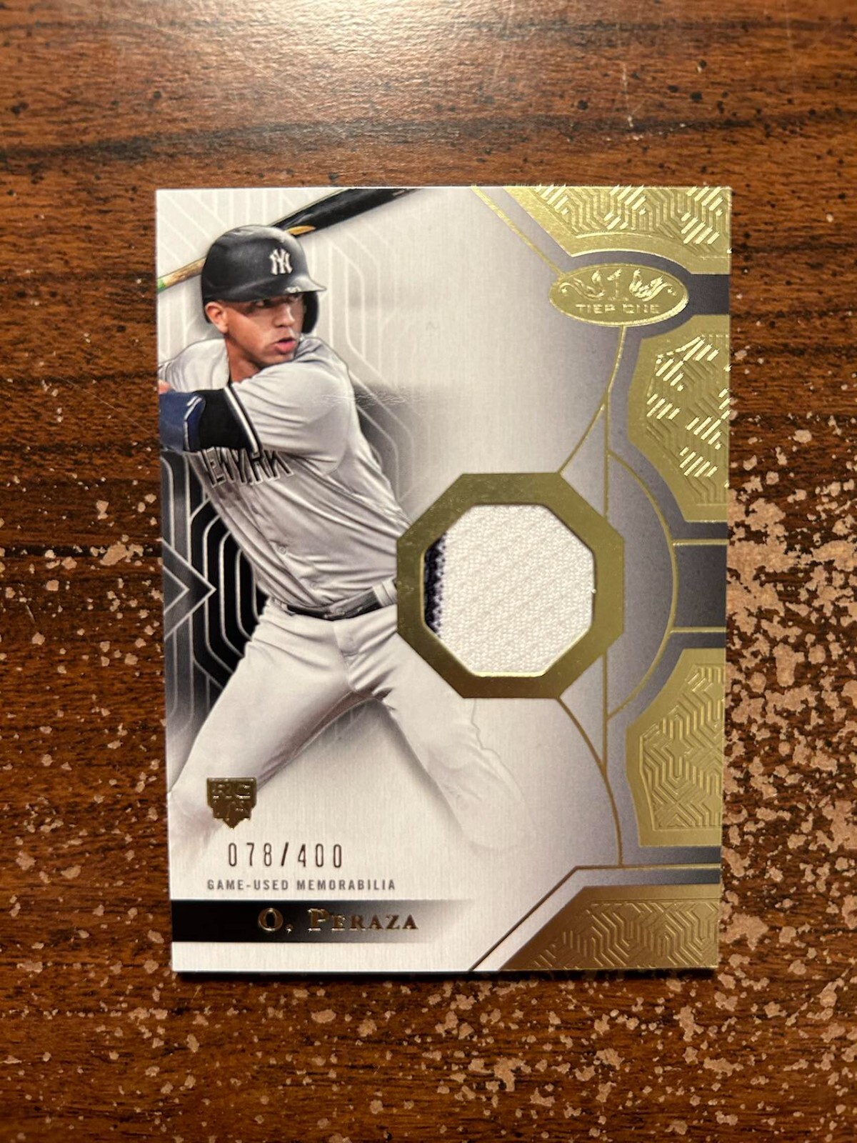 Oswald Peraza RC, Tier One Relics (Design B) /400 #T1R-OP - 2023 Topps Tier One