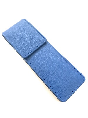 Blaues Leder Doppel Magnet Federetui Etui. Handgefertigt Echtleder