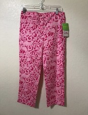 Lilly Pulitzer Pink Print Capri Pants Size 4
