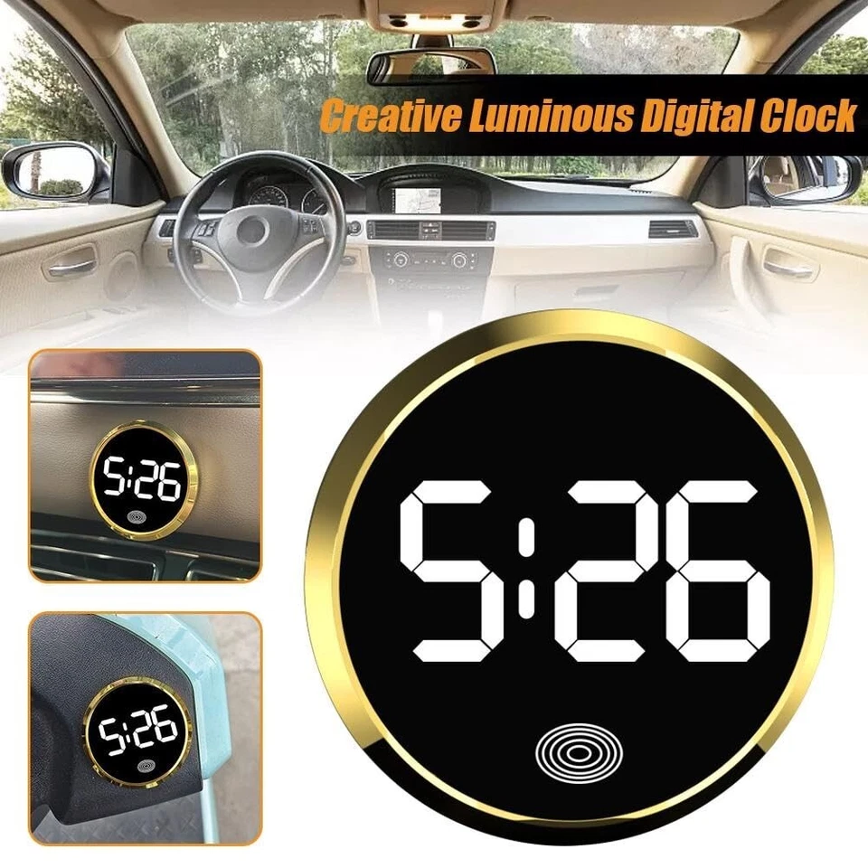1 Mini Car Dashboard Digital Clock Stick-On Watch Accessories Truck Boat Vehicle - Image 4 of 4