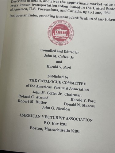 The Atwood-Coffee Catalogue of US & Canadian Transportation Tokens, HB, 1983 - Picture 3 of 6