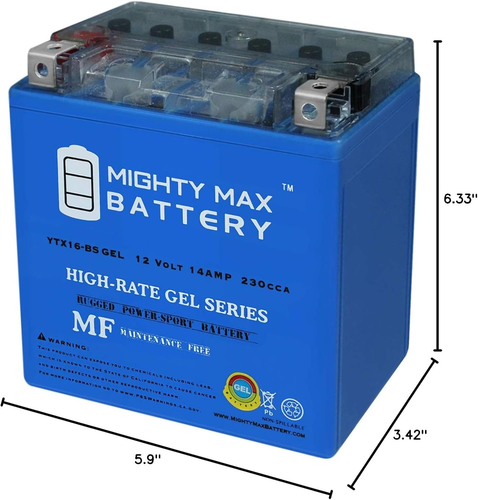 YTX16-BS GEL Battery for Motobatt MBTX16U - Picture 8 of 8