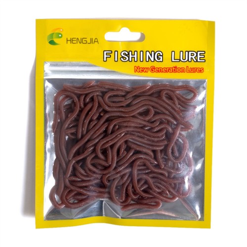 50PCS/Pack 8cm Soft Earthworm Fishing Bait Red Worm Lures Grub Simulation Tackle - Picture 5 of 9