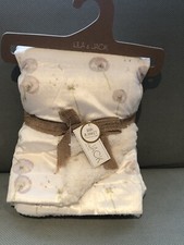 New Lila Jack Baby Girl Blanket Sherpa Purple Flowers/ Ivory