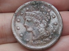 1852 Braided Hair Large Cent Penny- Fine/VF Details