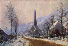 Nice Oil painting Claude Monet - Church at Jeufosse, Snowy Weather landscape