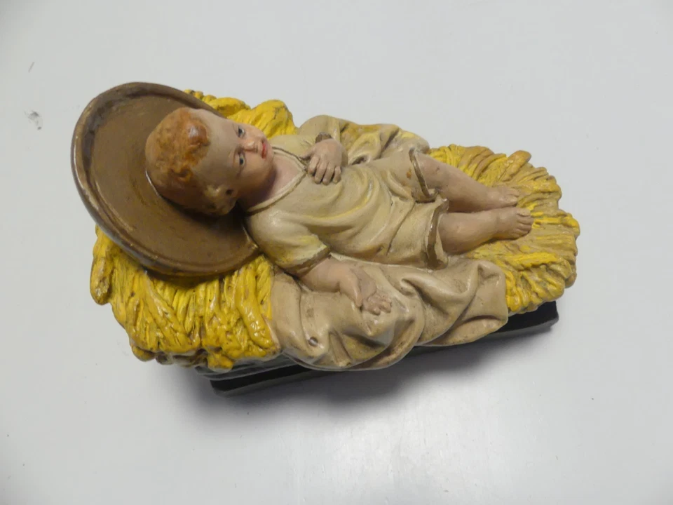 Antikes Jesuskind 17 x 11 cm – Masse/Gips – gemarkt „HID 1910 Déposé“ für 40er - Bild 4 von 4