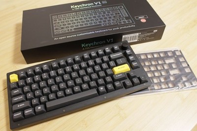 Keychron V1 Knob Frosted Black Mechanical Keyboard US ANSI QMK VIA