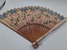 Vintage / Antique Paper  Wood Hand Floral Fan Singer Sewing Machines Logo