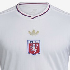 adidas Olympique Lyonnais Soccer Jersey M White 1950-2025 Patch