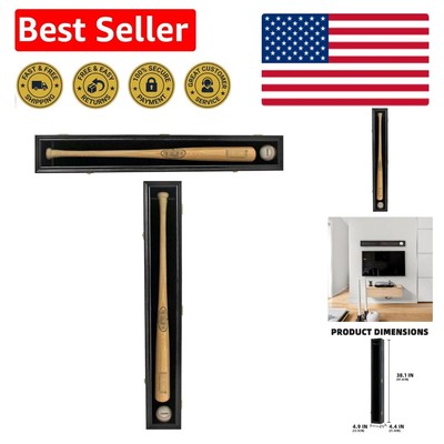 Baseball Bat Display Case with Acrylic Door & UV Protection - Wall Mounted