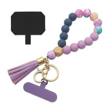 Phone Lanyard Silicone Beaded Phone Wrist Strap Cute Elastic Cell Phone