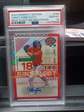 *PSA 10 POP 1*  2024 Panini Prospect Vance Honeycutt #160 Red Power Prizm 27/99