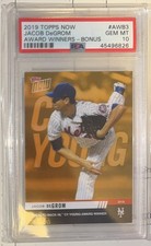 JACOB DeGROM PSA 10 2019 TOPPS NOW GOLD # AWB-3 NL CY YOUNG B2B New York Mets