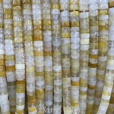 3x6mm Natural Yellow Jade Heishi Disc Spacer Beads for Jewelry Making DIY 15 IN