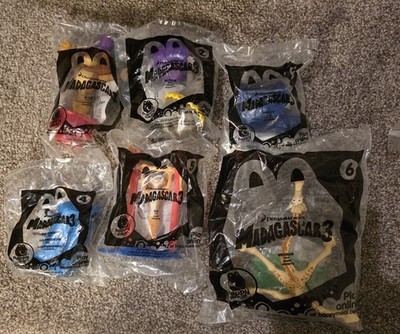 Madagascar 3 Mcdonalds Toy Set x6