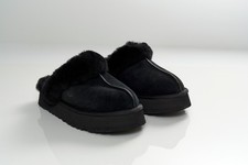 Women's UGG Australia Disquette Platform Black Shearling Lined Slipper SZ 8 NWT