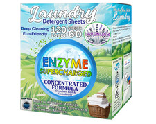 Laundry Detergent Sheets 120 Loads Hypoallergenic, Enzyme-Base- Multiple Scents