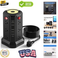 Surge Protector Power Strip with 10FT Cord 1625W 13A, Power Tower with 5 USB ...
