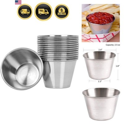 Stainless Steel Sauce Cups 14 Pack 2.5 oz Dipping Portion Cups Tableware