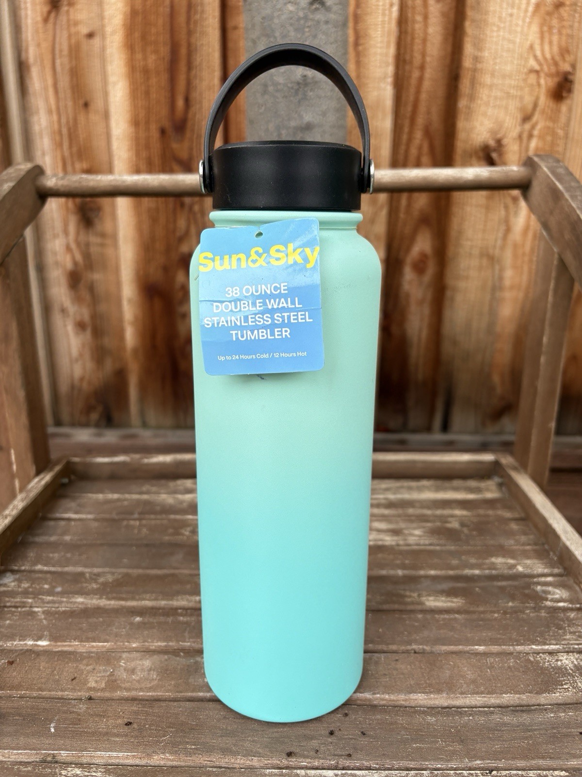 Sun & Sky 38oz Teal Stainless Steel Water Bottle!