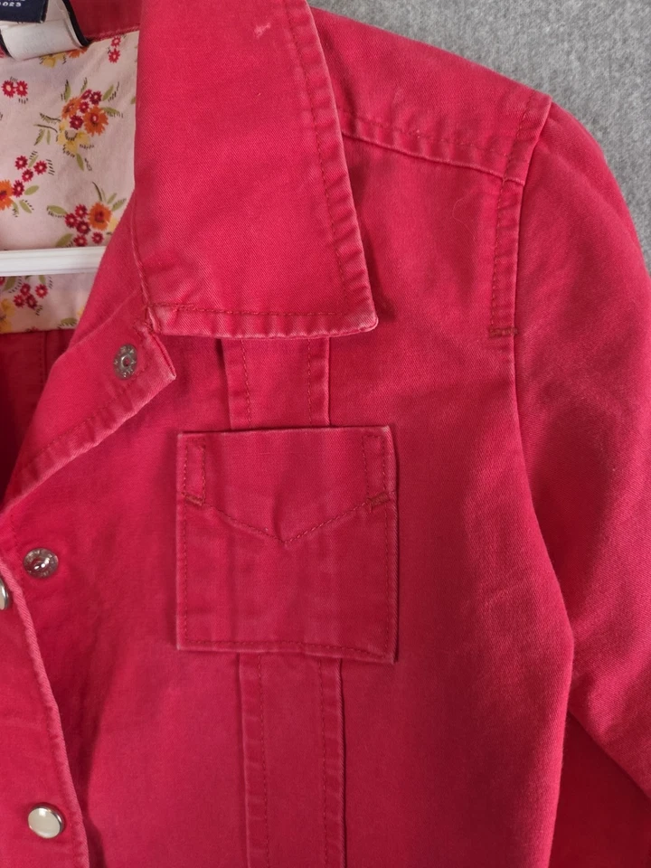 Gap Niños Niñas 4 Rosa Denim Camisa Vestido Chaqueta Perla Snap Barbie Boho De Colección 04 Foto 4 de 4