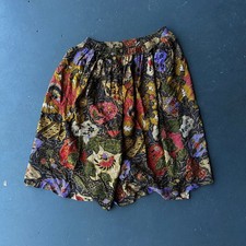 Vintage Boho Floral Patchwork Midi Skirt Elastic Waist Cottagecore Festival