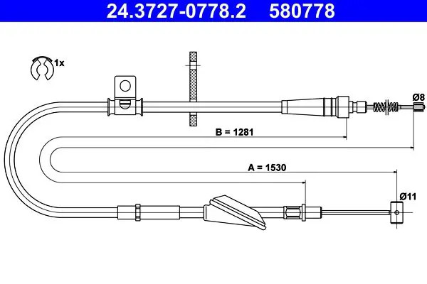 ATE 24.3727-0778.2 Cavo Freno con accessori - Immagine 2
