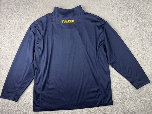 Toledo Rockets Shirt Mens XL Blue NCAA Football Quarter Zip Long Sleeve Pullover - Picture 10 of 10