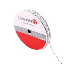 1/8" Metallic Silver Twisted Wired Cord Ribbon Christmas Holiday by Celebrate It